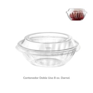 Contenedor Doble Uso 8onz Cristal