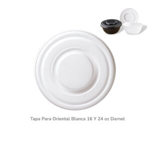 Tapa P/Plato Oriental Blanco 16 Y 24onz