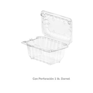 Contenedor Perforado Abisagrado 1 Lb Cristal