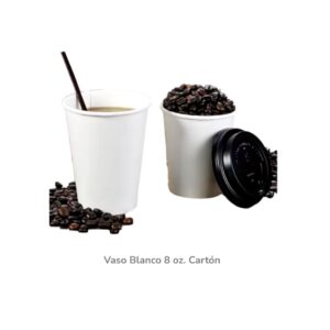 Vaso Blanco 8onz Cartón Para Café