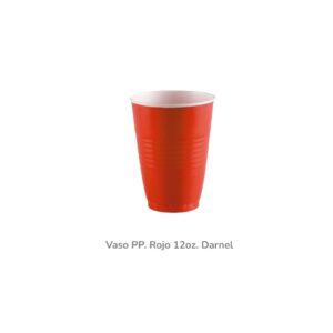 Vaso PP. Rojo 12onz