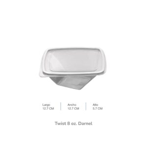 Contenedor Twist Cristal 8 Onz Con Tapa